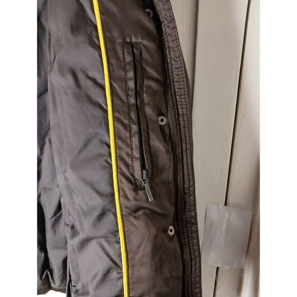 Andrew Marc Down Puffer Jacket Brown Shiny Softshell Zippers Size Small - Picture 10 of 10